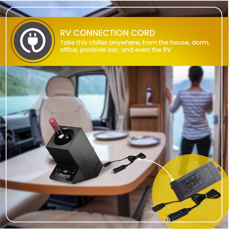 Equator Black Single Bottle Chiller Thermo-Electric Freestanding in Black