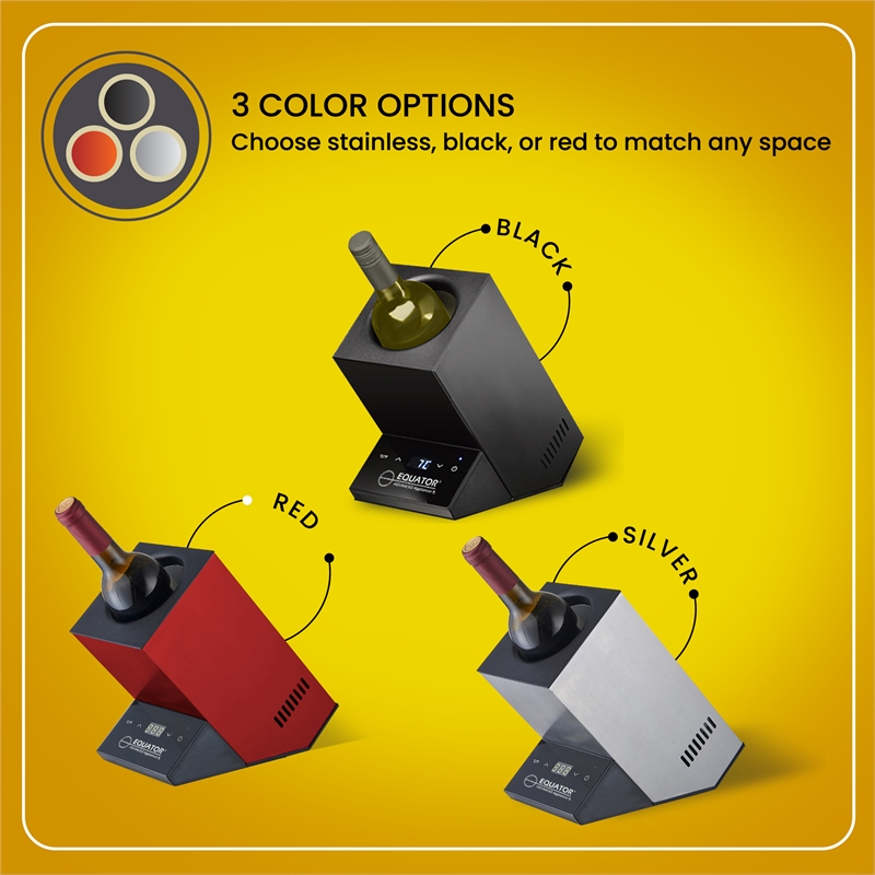 Equator Black Single Bottle Chiller Thermo-Electric Freestanding in Black