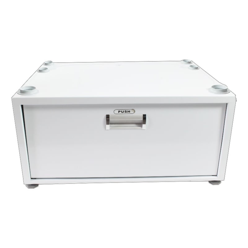 Equator Laundry Pedestal with Drawer in White