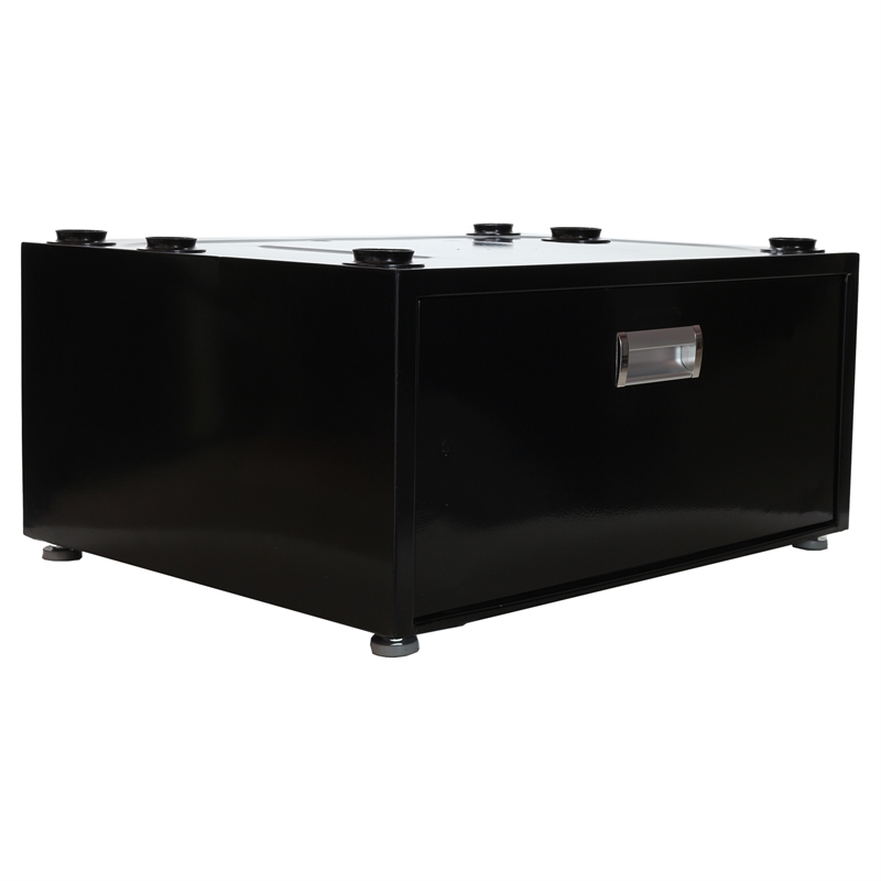 Equator Laundry Pedestal with Drawer in Black