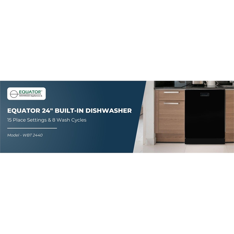 Equator 24 in Dishwasher Top Control 3 Rack 15 place 3.4g QUIET 51 dB 110V EStar