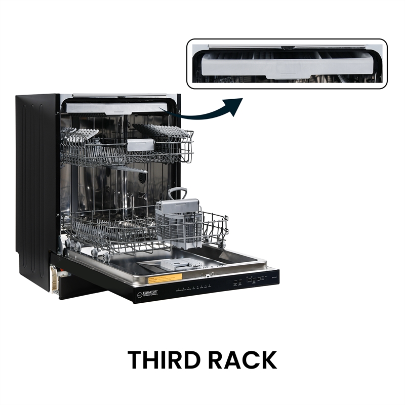 Equator 24 in Dishwasher Top Control 3 Rack 15 place 3.4g QUIET 51 dB 110V EStar