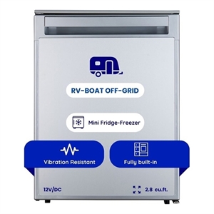 Equator 12V/DC Mini-Fridge Freezer 2.8cf Silver for RV BOAT OFF-GRID