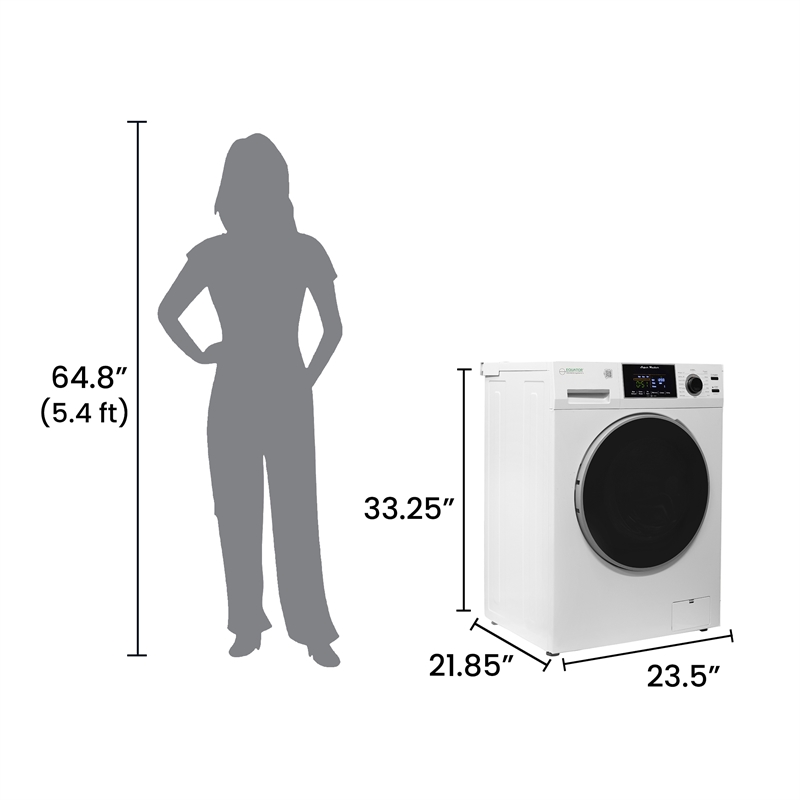 Equator 1.6 cu.ft./15 lbs White 110V Front load Washer 15 programs + Pet Cycle