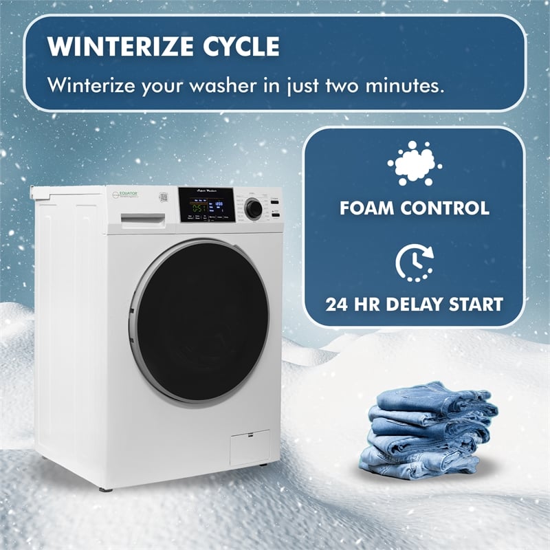 Equator 1.6 cu.ft./15 lbs White 110V Front load Washer 15 programs + Pet Cycle