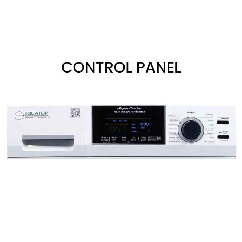 Equator Pet Compact 110V Vented/Ventless 15 lbs Sani Combo Washer Dryer 1400 RPM