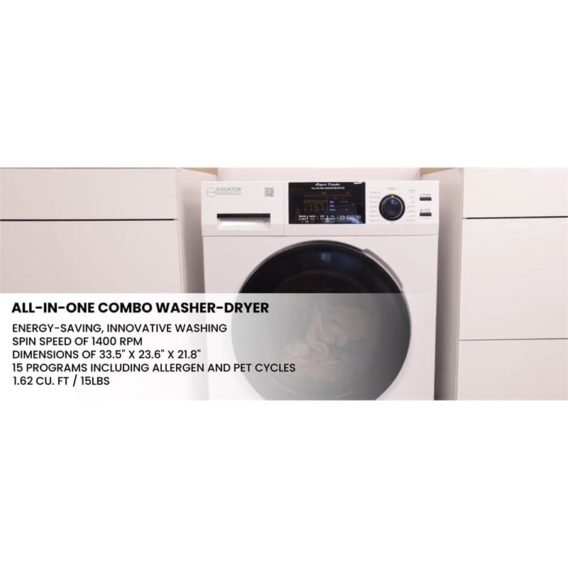 Equator Pet Compact 110V Vented/Ventless 15 lbs Sani Combo Washer Dryer 1400 RPM