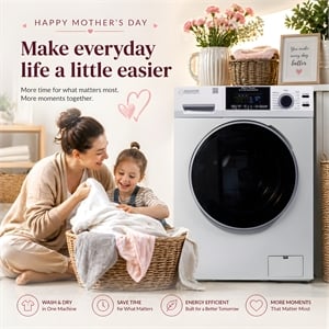 Equator Pet Compact 110V Vented/Ventless 15 lbs Sani Combo Washer Dryer 1400 RPM