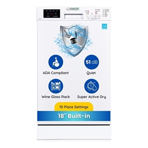 Equator18&quot Built in Dishwasher 10 Place8 Wash 1/2Load Sensor Wash110V E-Star