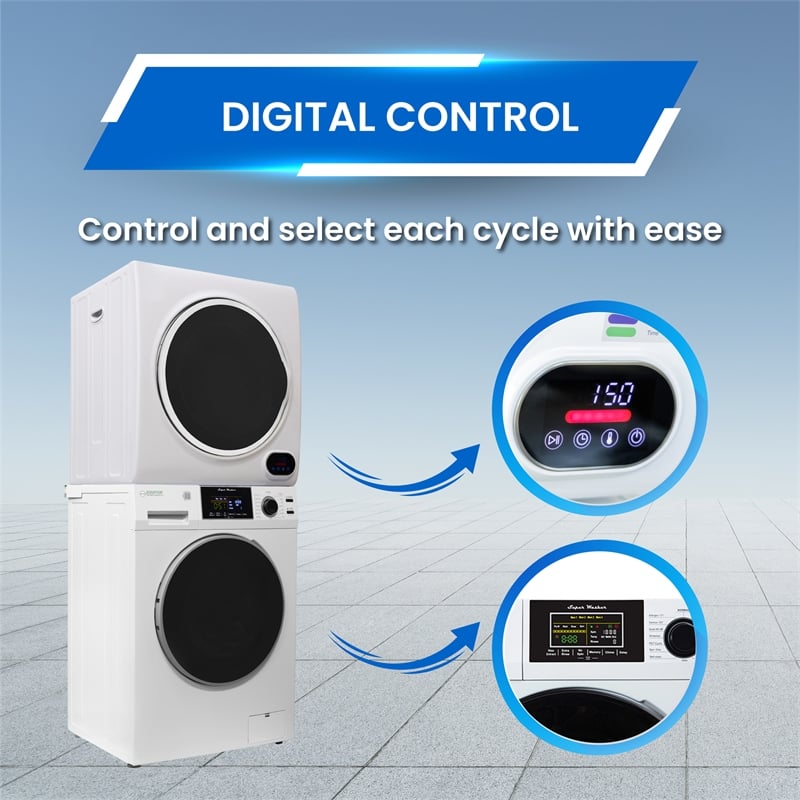 Equator Digital Pet 15 lbs Compact 110V Set Sani Washer+Vented 3.5cf Dryer