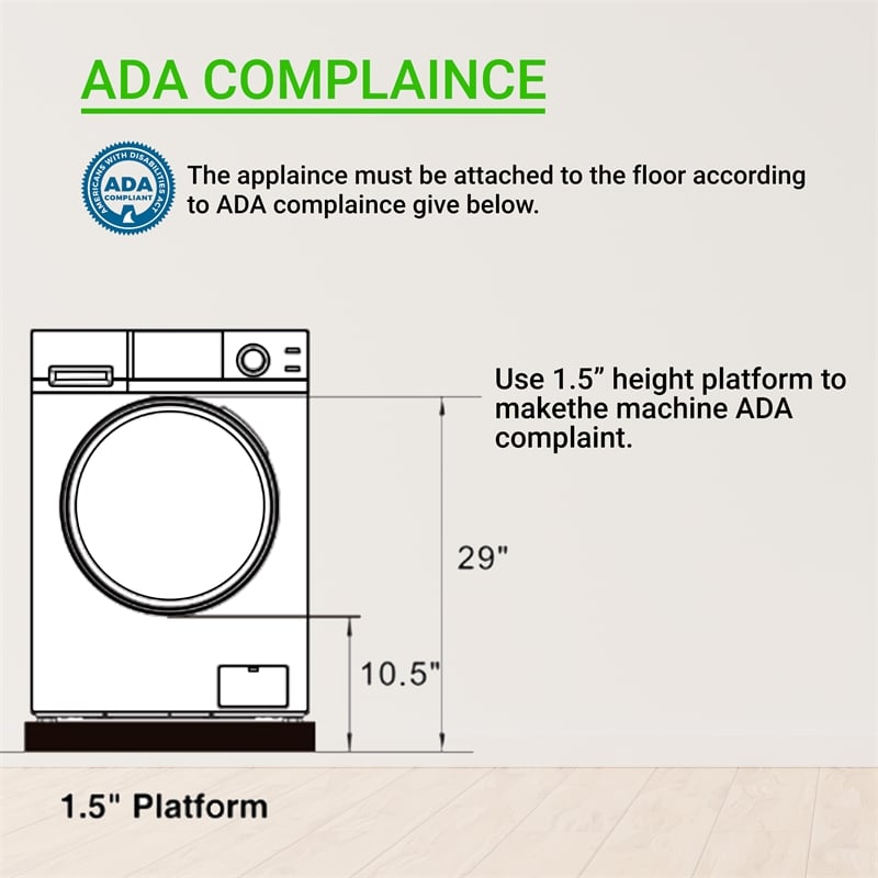 Equator Advanced Appliances 1.62cf Plastic Washer Dryer in White