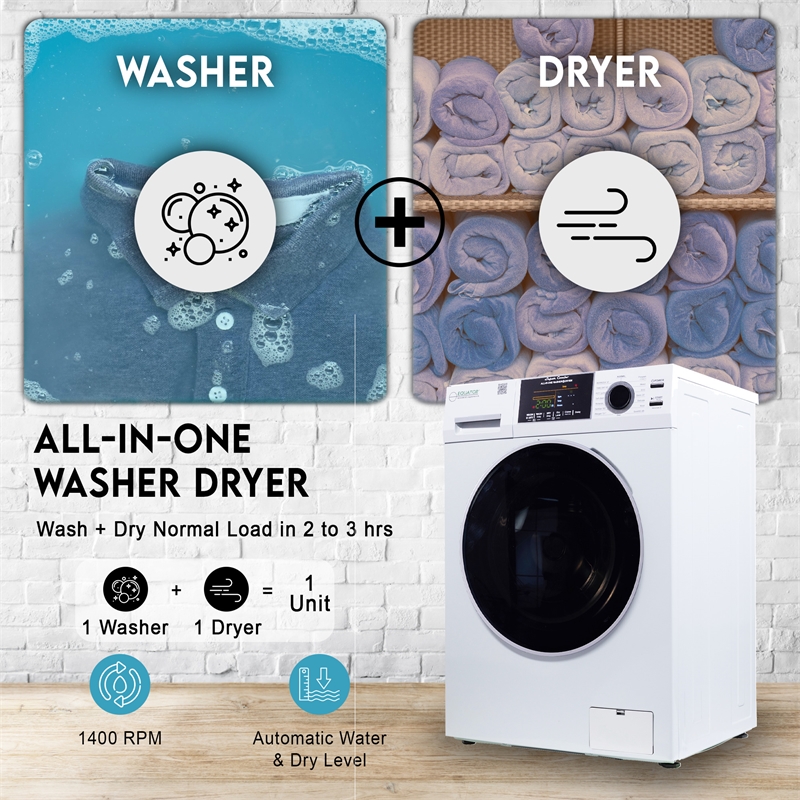 Equator Advanced Appliances 1.62cf Plastic Washer Dryer in White