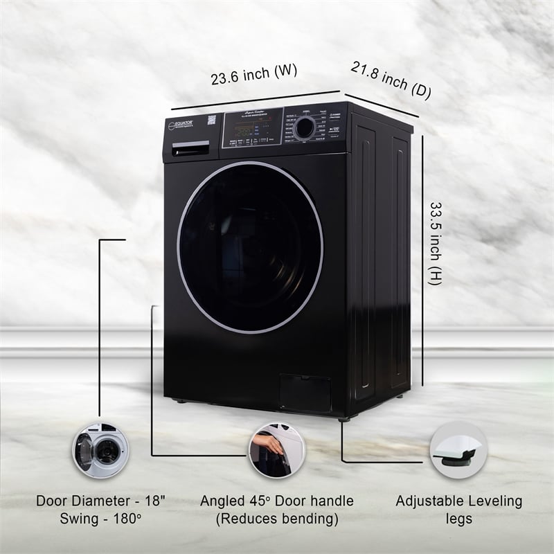 Equator Advanced Appliances 1.62cf Plastic Washer Dryer in Black