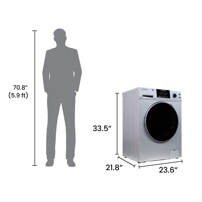 Equator Advanced Appliances 1.62cf Plastic Washer Dryer in Silver