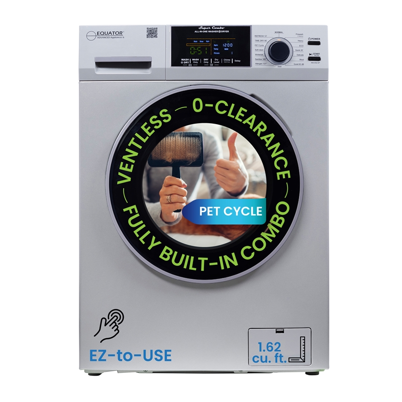 Equator Advanced Appliances 1.62cf Plastic Washer Dryer in Silver