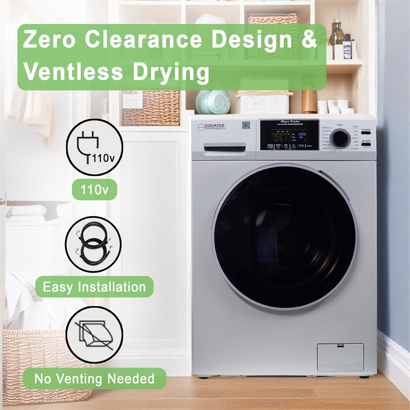 Equator Advanced Appliances 1.62cf Plastic Washer Dryer in Silver