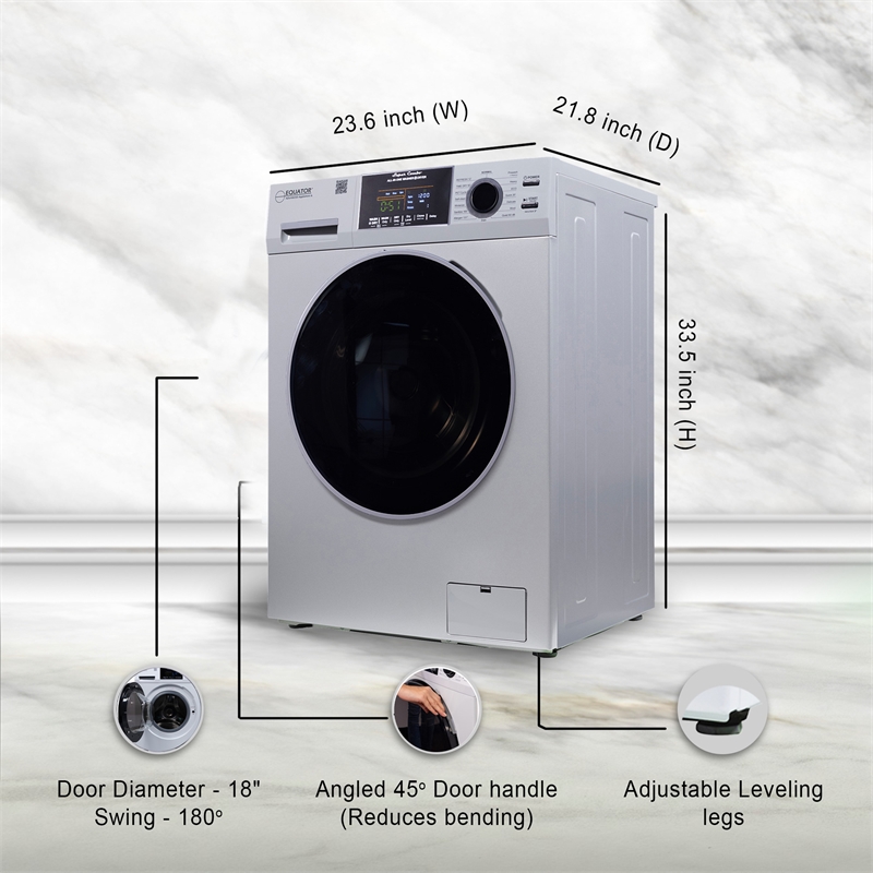 Equator Advanced Appliances 1.62cf Plastic Washer Dryer in Silver