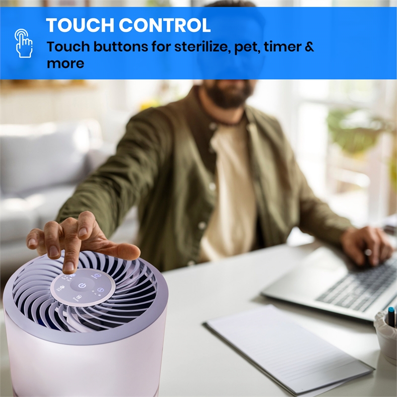 Equator 4.6lbs air purifier and air sterilizer/quiet standing with smoke removal