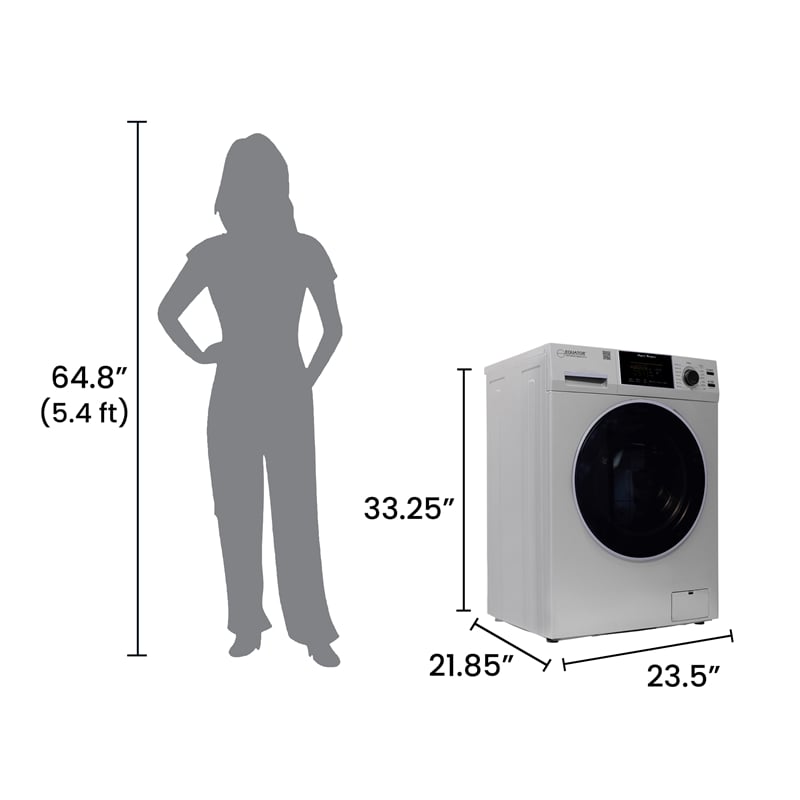 Equator 1.6 cu.ft./15 lbs Silver 110V Front load Washer 15 programs + Pet Cycle