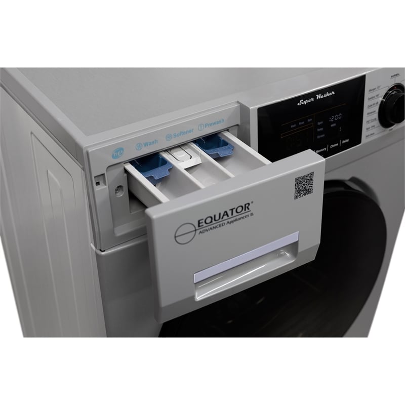 Equator 1.6 cu.ft./15 lbs Silver 110V Front load Washer 15 programs + Pet Cycle