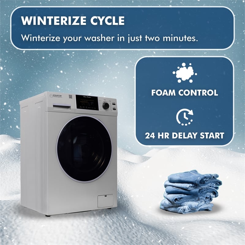 Equator 1.6 cu.ft./15 lbs Silver 110V Front load Washer 15 programs + Pet Cycle