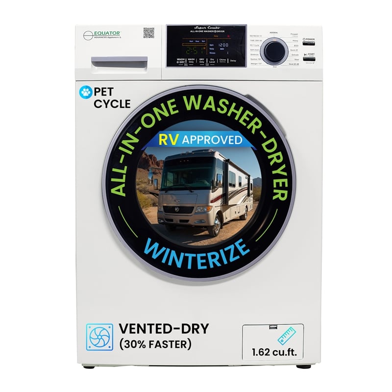 Equator All-in-One Washer Dryer VENTED-DRY  FASTER than Condense 15lb 110V