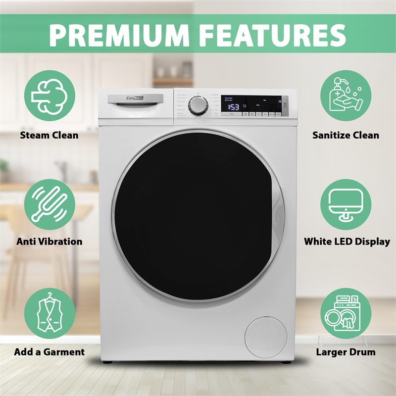 ConServ Washer 2.2cf AUTOSENSE 1400 RPM 15 programs Sanitize LED Display 120V