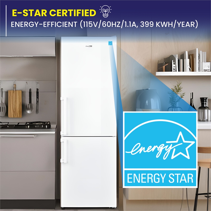 Conserv 12cf No Frost Bottom Freezer Refrigerator Wine Rack GARAGE READY E-Star