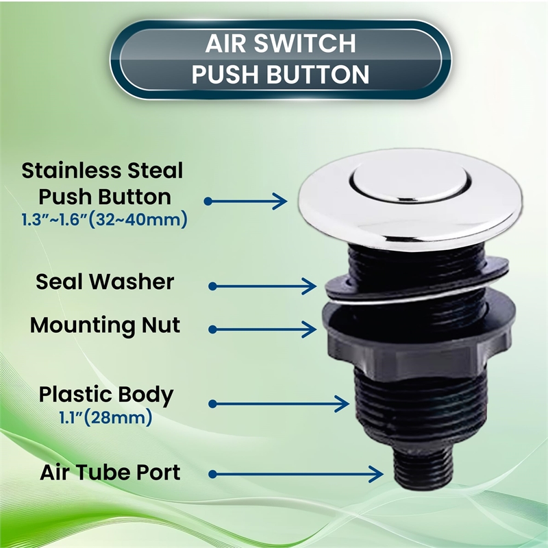 AIR SWITCH for Garbage Disposer COUNTERTOP OPERATION 110V 12A