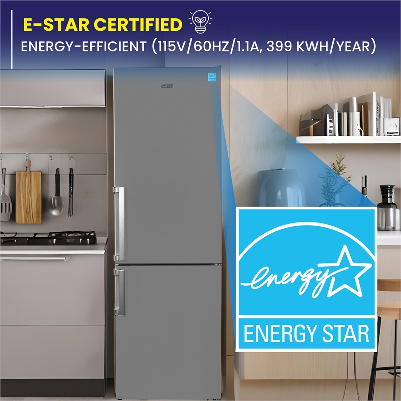 Conserv 12cf No Frost Bottom Freezer Refrigerator Wine Rack GARAGE READY E-Star