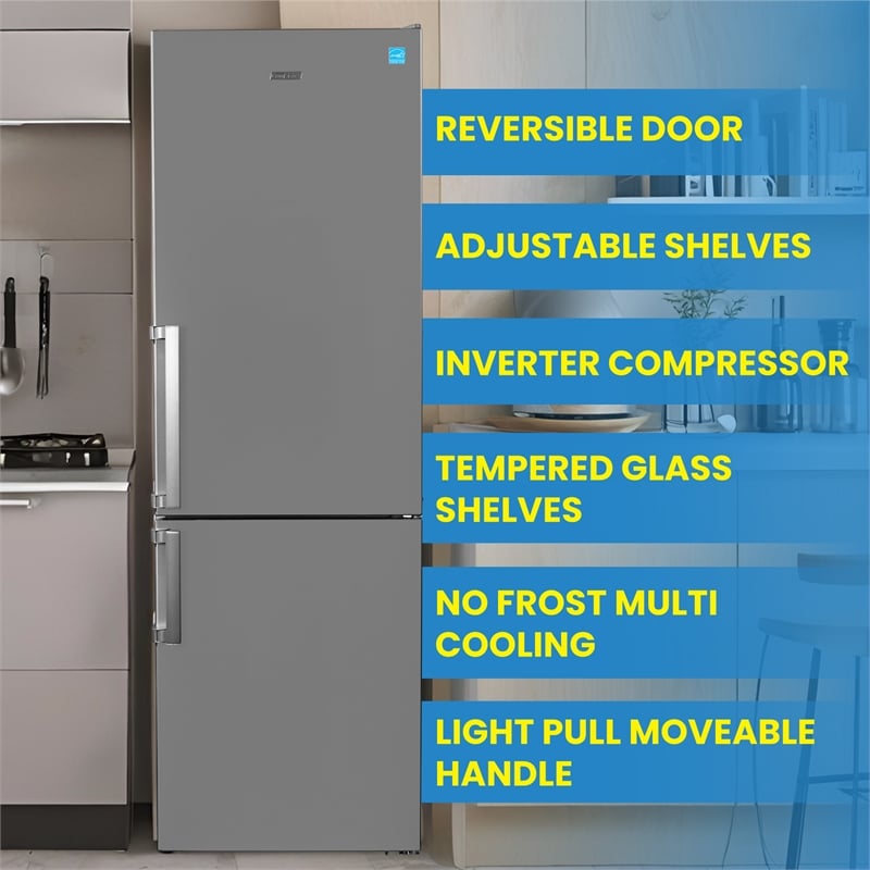 Conserv 12cf No Frost Bottom Freezer Refrigerator Wine Rack GARAGE READY E-Star