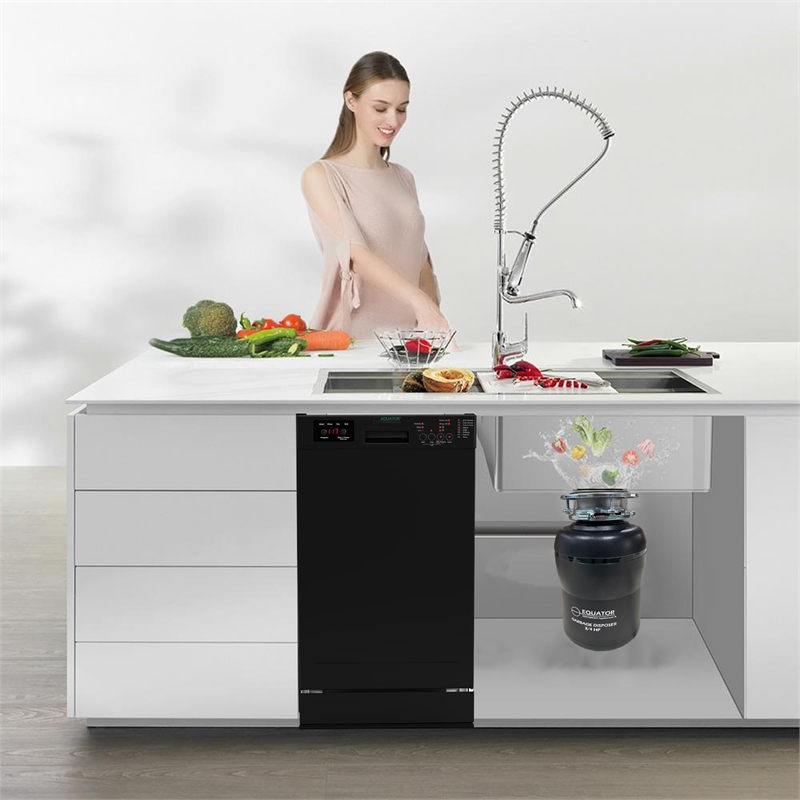 Equator 18 in Dishwasher 10 place QUIET 110V E-Star ADA+3/4 HP Garbage Disposer
