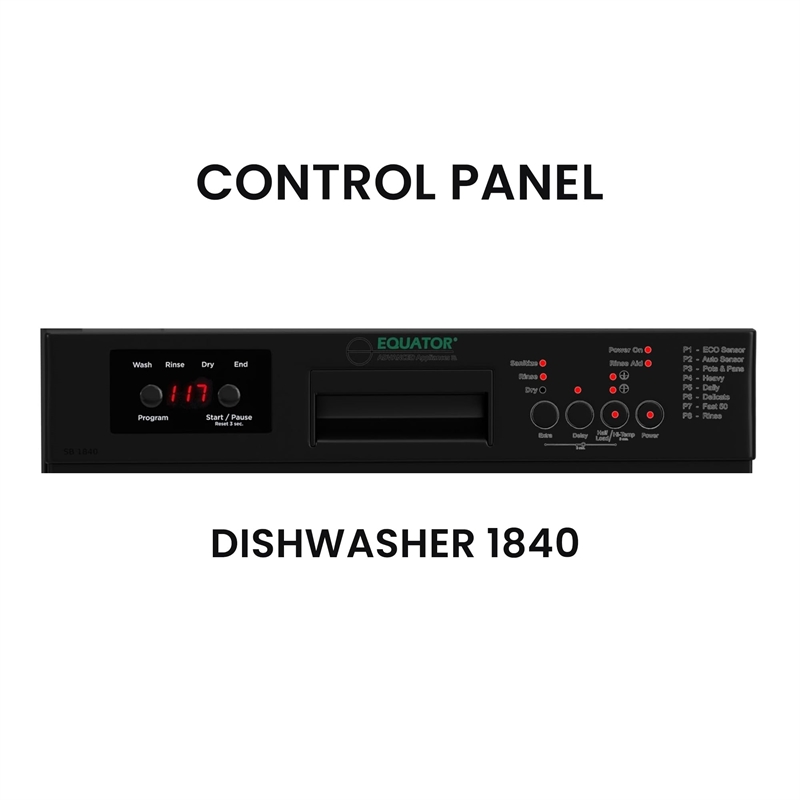 Equator 18 in Dishwasher 10 place QUIET 110V E-Star ADA+3/4 HP Garbage Disposer