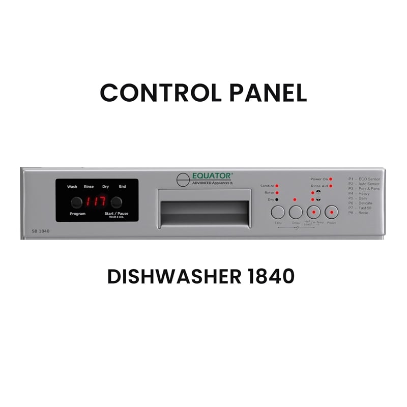 Equator 18 in Dishwasher 10 place QUIET 110V E-Star ADA+3/4 HP Garbage Disposer