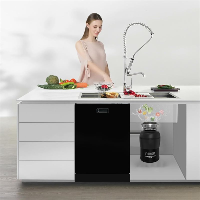 Equator 24 in Dishwasher 15 place QUIET 110V E-Star ADA+3/4 HP Garbage Disposer