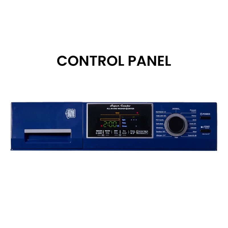 Equator CONVERTIBLE Washer-Dryer 18lb/1.9cf SANITIZE ALLERGEN Cycle 1400RPM