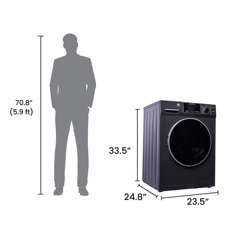 All-In-One CONVERTIBLE Washer-Dryer 18lb/1.9cf SANITIZE  PET Cycle 1400RPM