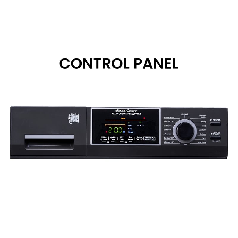 All-In-One CONVERTIBLE Washer-Dryer 18lb/1.9cf SANITIZE  PET Cycle 1400RPM