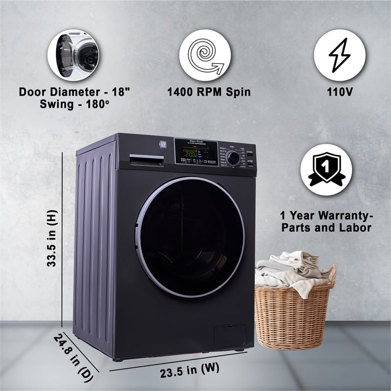 All-In-One CONVERTIBLE Washer-Dryer 18lb/1.9cf SANITIZE  PET Cycle 1400RPM