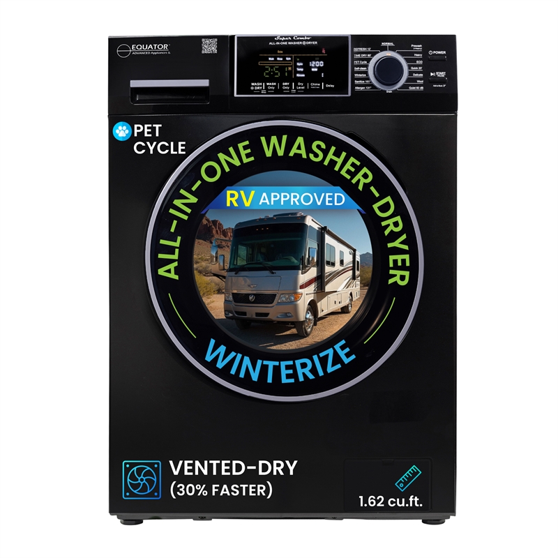 Equator All-in-One Washer Dryer VENTED-DRY  FASTER than Condense 15lb 110V
