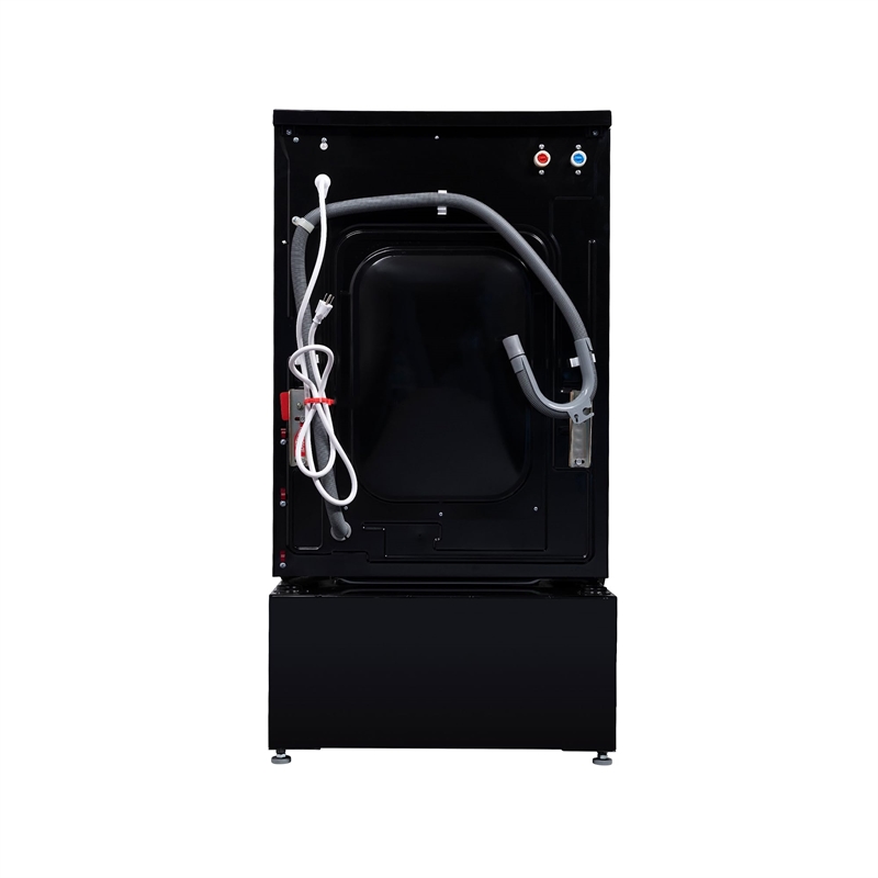 All-in-one Washer Dryer Ventless BUILTIN 0-CLEARANCE 15lbs 110V 1400RPM+Pedestal