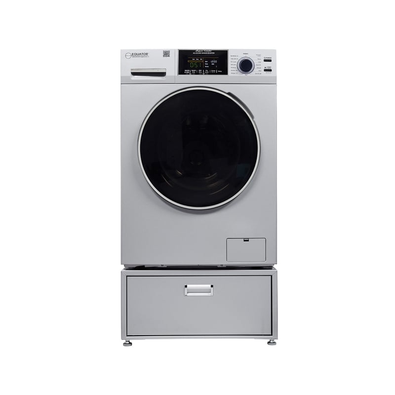 All-in-one Washer Dryer Ventless BUILTIN 0-CLEARANCE 15lbs 110V 1400RPM+Pedestal