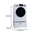 All-in-one Washer Dryer CONVERTIBLE PET Sanitize Cycle 15 lbs 1400RPM+Pedestal