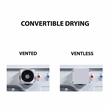 All-in-one Washer Dryer CONVERTIBLE PET Sanitize Cycle 15 lbs 1400RPM+Pedestal
