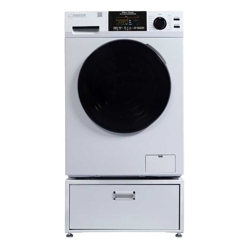 All-in-one Washer Dryer CONVERTIBLE PET Sanitize Cycle 15 lbs 1400RPM+Pedestal