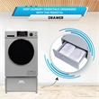 All-in-one Washer Dryer CONVERTIBLE PET Sanitize Cycle 15 lbs 1400RPM+Pedestal