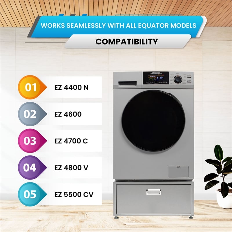 All-in-one Washer Dryer CONVERTIBLE PET Sanitize Cycle 15 lbs 1400RPM+Pedestal