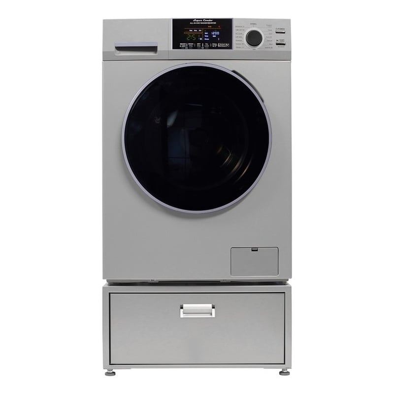 All-in-one Washer Dryer CONVERTIBLE PET Sanitize Cycle 15 lbs 1400RPM+Pedestal