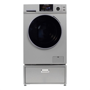 All-in-one Washer Dryer CONVERTIBLE PET Sanitize Cycle 15 lbs 1400RPM+Pedestal