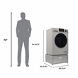 All-in-one Washer Dryer CONVERTIBLE PET Sanitize Cycle 15 lbs 1400RPM+Pedestal